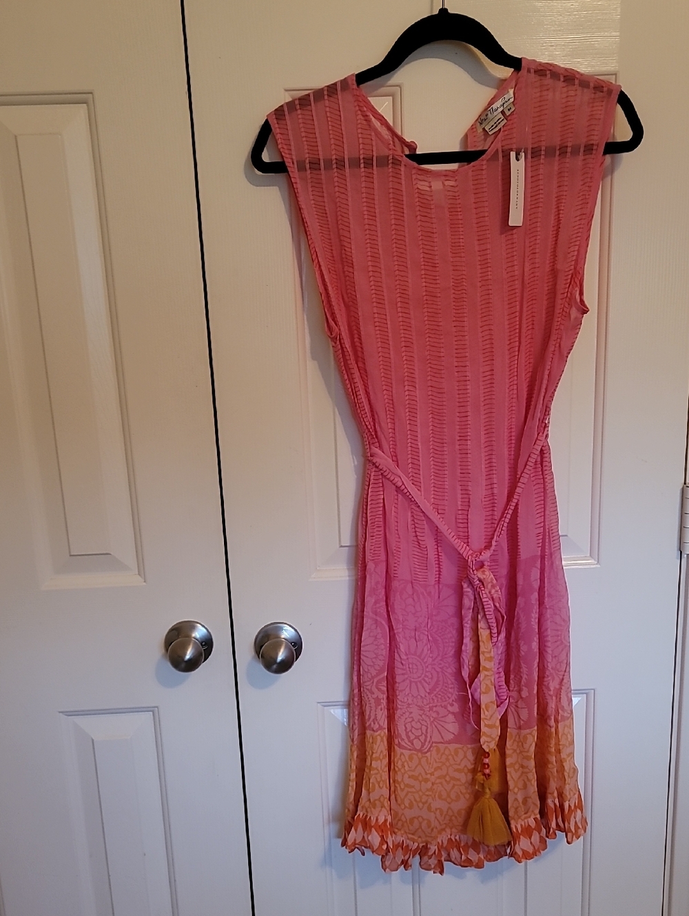 Anthropologie Pink and Orange Mini Dress